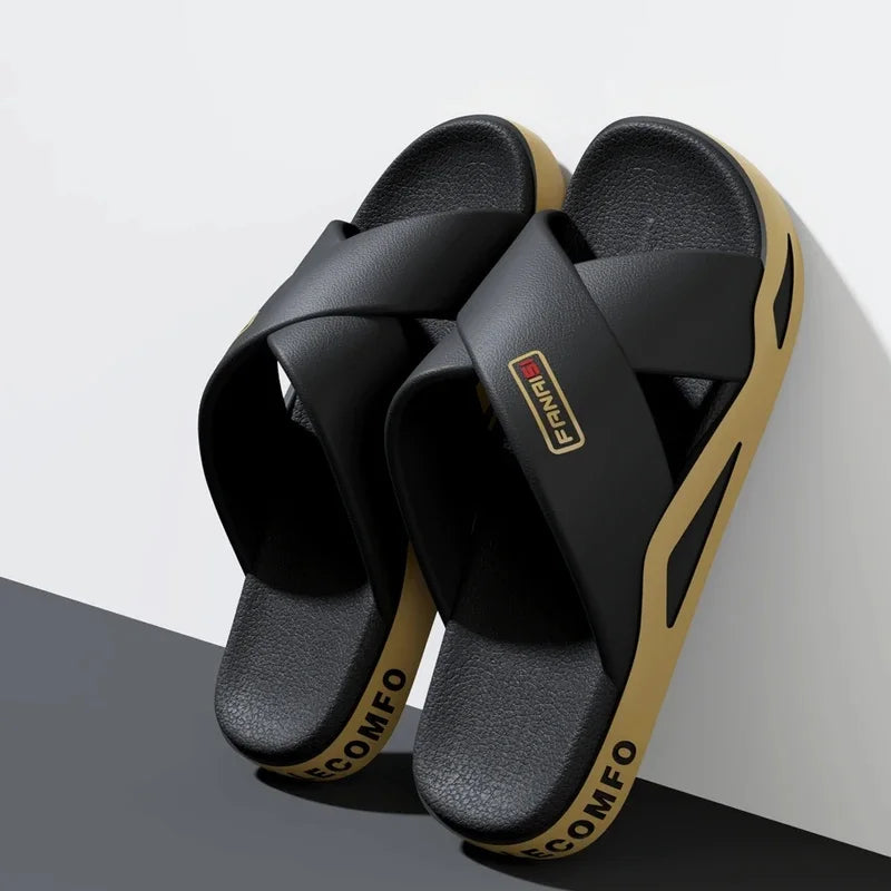 Men's Cross-Strap Beach Slides