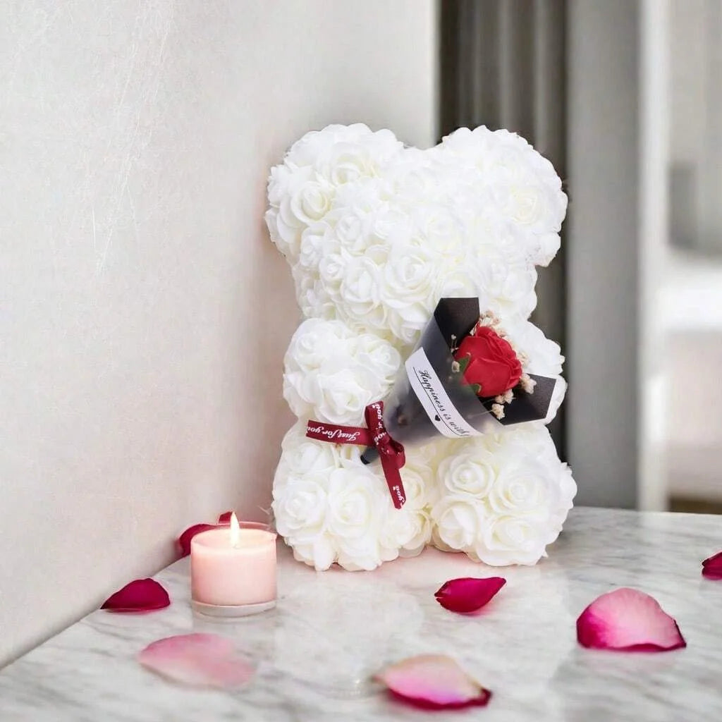 Foam Rose Teddy Bear Bouquet