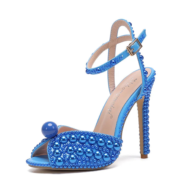 Women's Pearl Diamond Wedding Heels