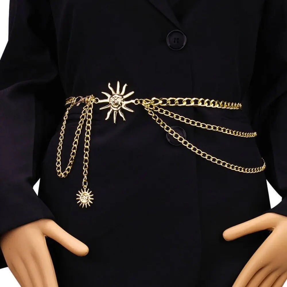Vintage Sun Metal Waist Chain Belt