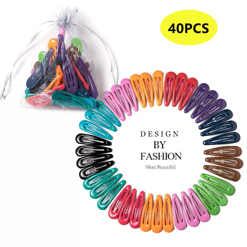 Girls Candy Color Hair Clips Set