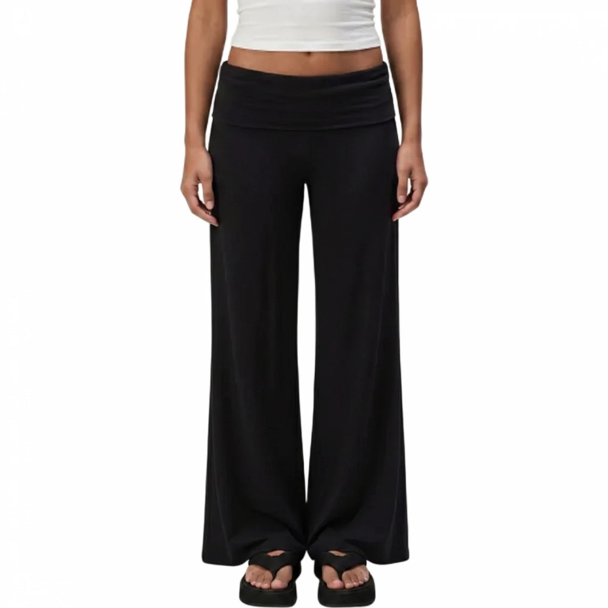 Maternity Fold-Over Palazzo Pants