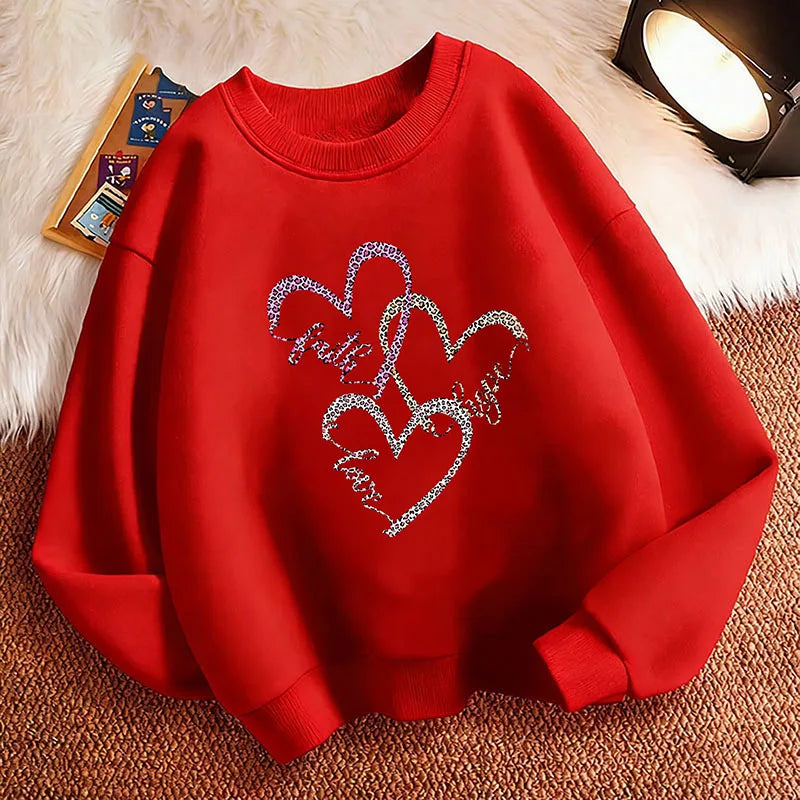 Kids Leopard Heart Sweatshirt