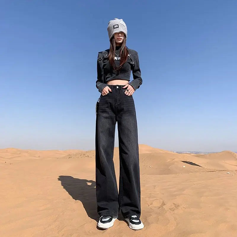 Petite High Waist Wide-Leg Jeans