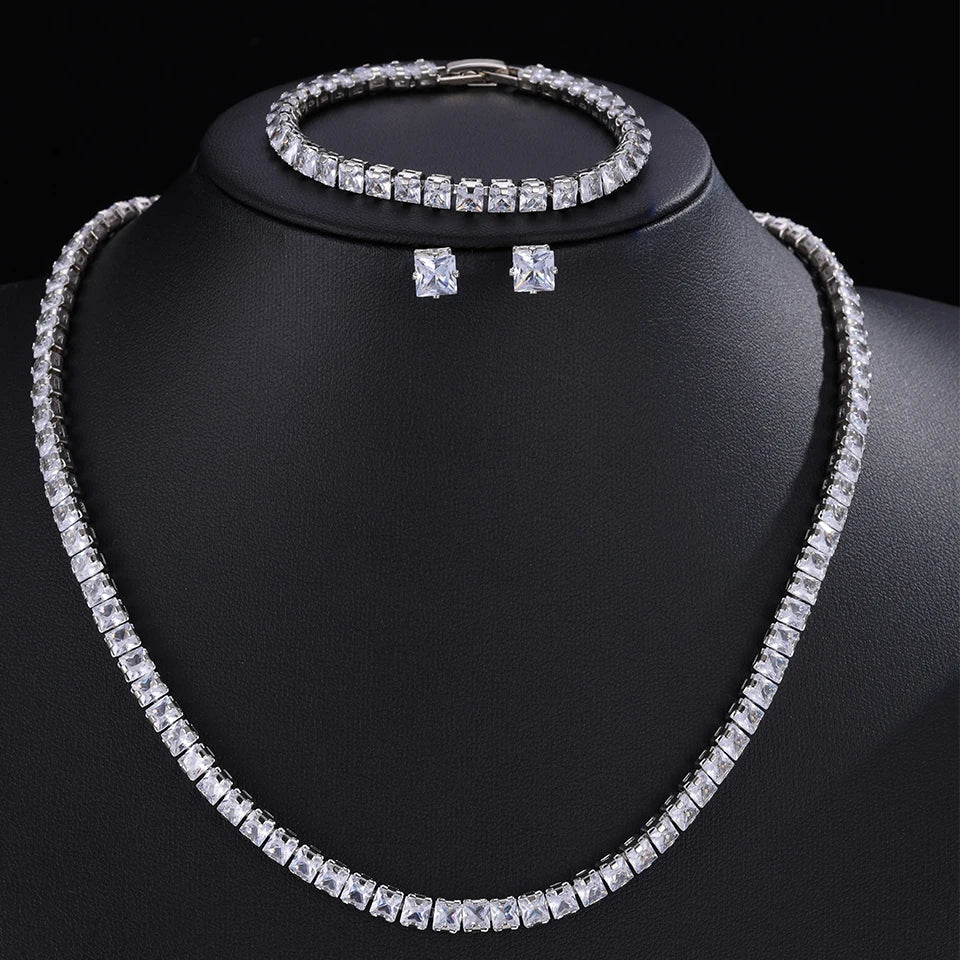 💎 ZAKOL Zircon Bridal Necklace Earrings Set