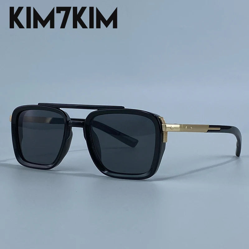 Men's Polarized Double Bridge Square Sunglasses