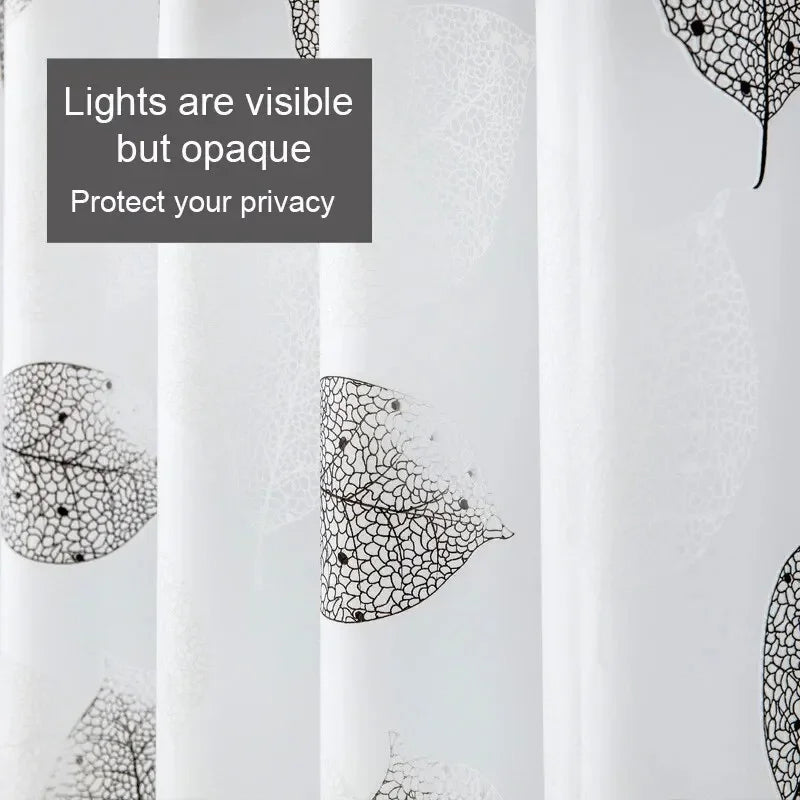PEVA Waterproof Leaf Shower Curtain