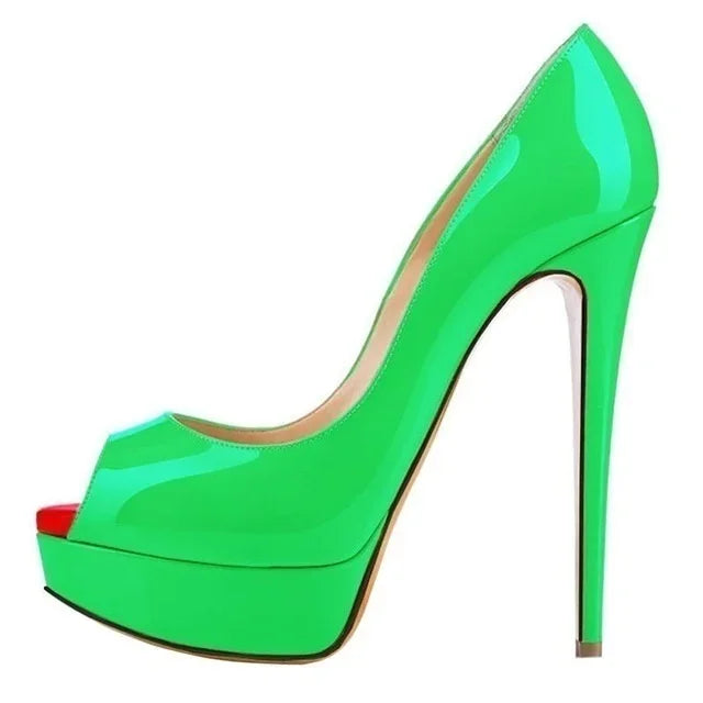 Women's 14cm Platform Peep-Toe Stiletto Heels