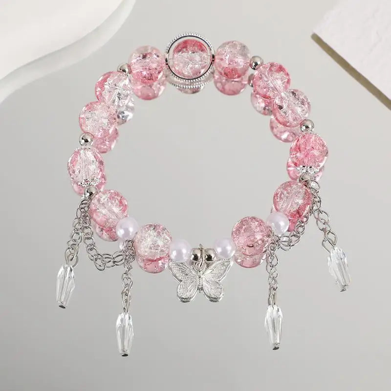 Lucky Bead Butterfly Charm Bracelet