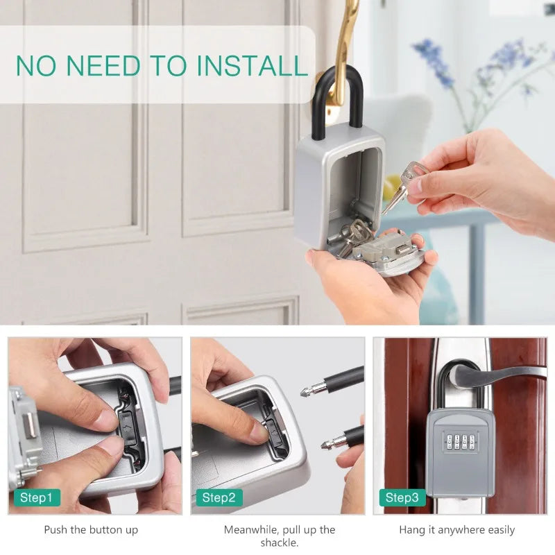 🔐 Zinc Alloy Key Safe Box