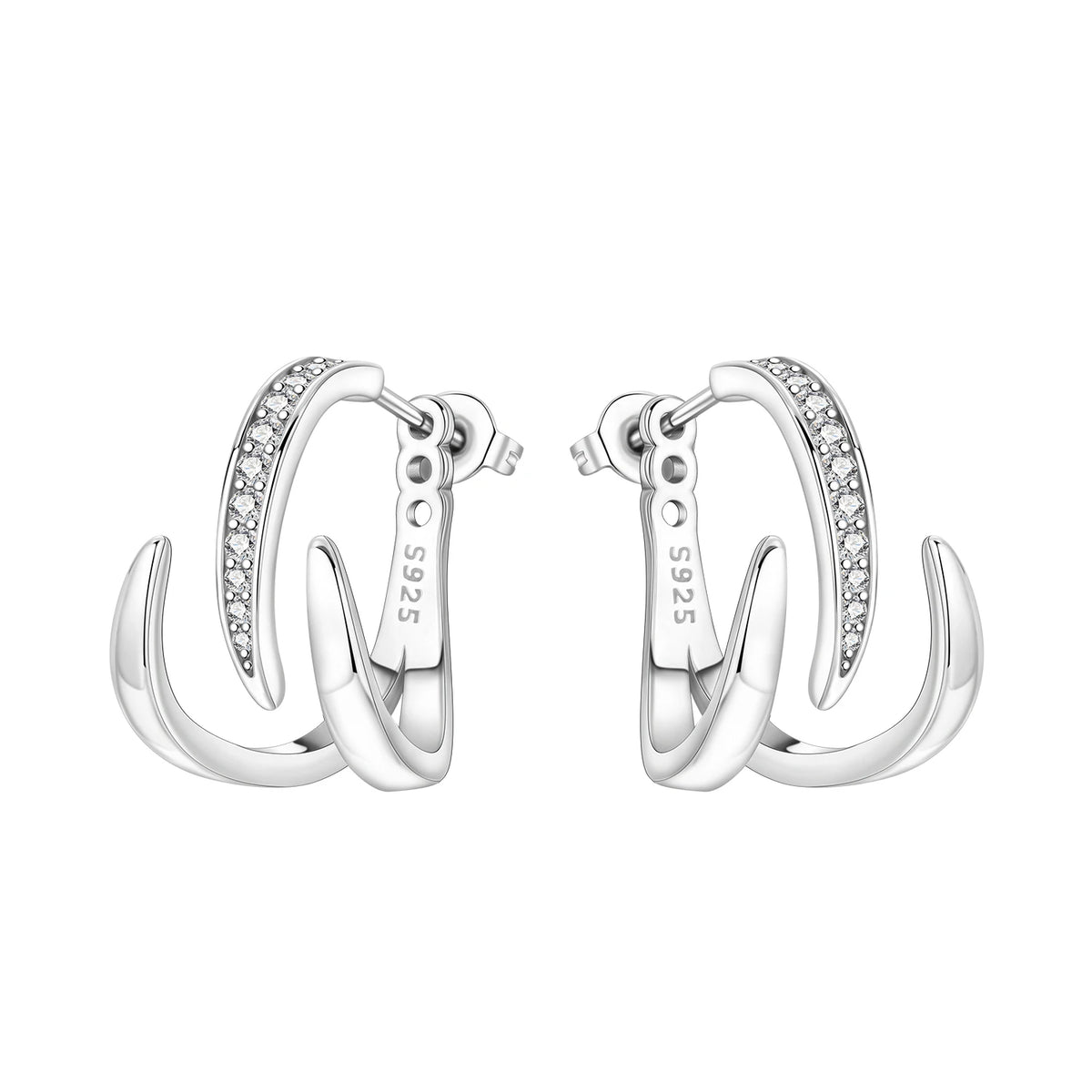 925 Silver 18K Gold Knot Stud Earrings