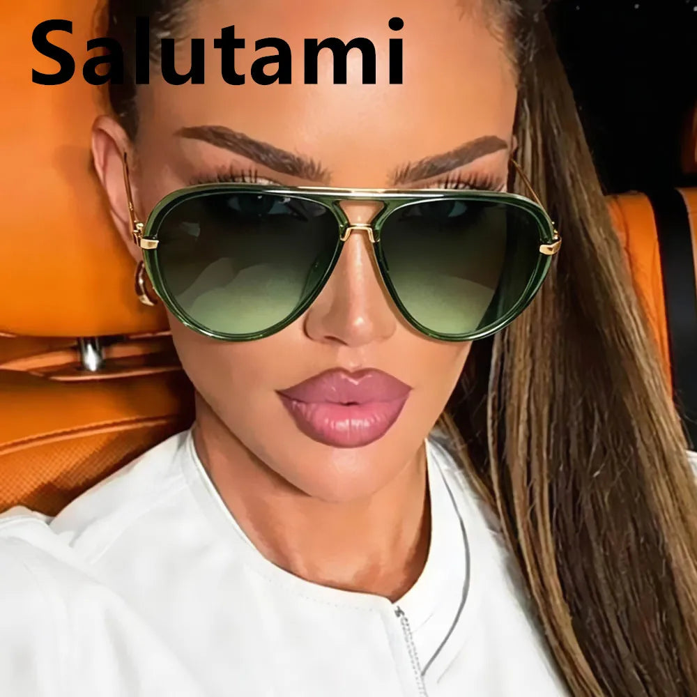 Oversized Oval Pilot Sunglasses