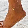 Initial Letter Charm Anklet
