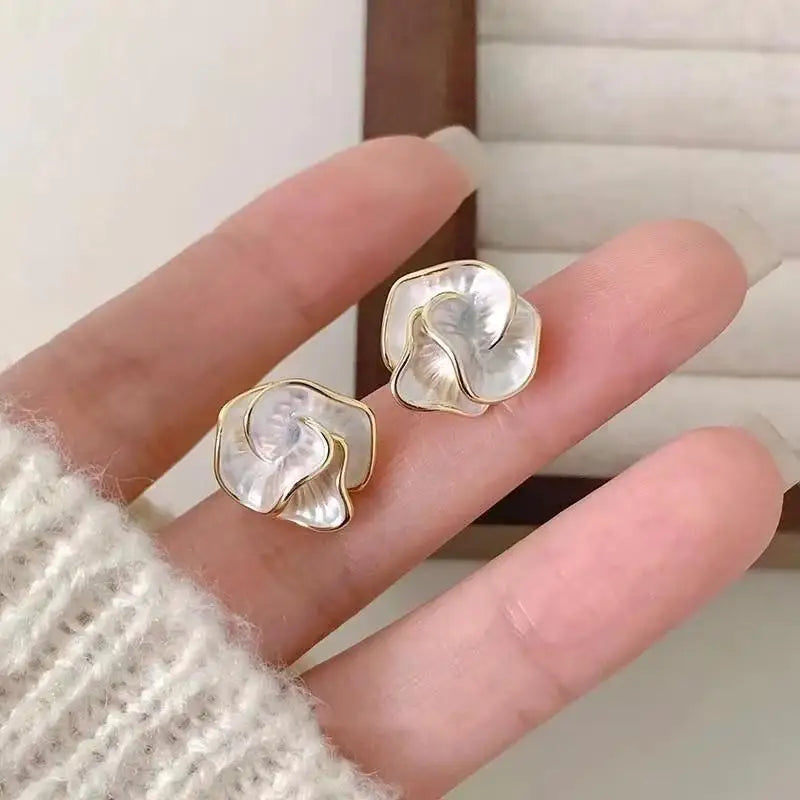 Colorful Enamel Big Flower Earrings