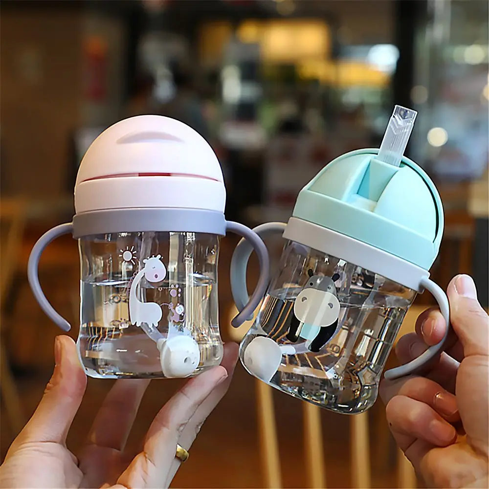 Kids Cartoon Straw Water Bottle 250ml