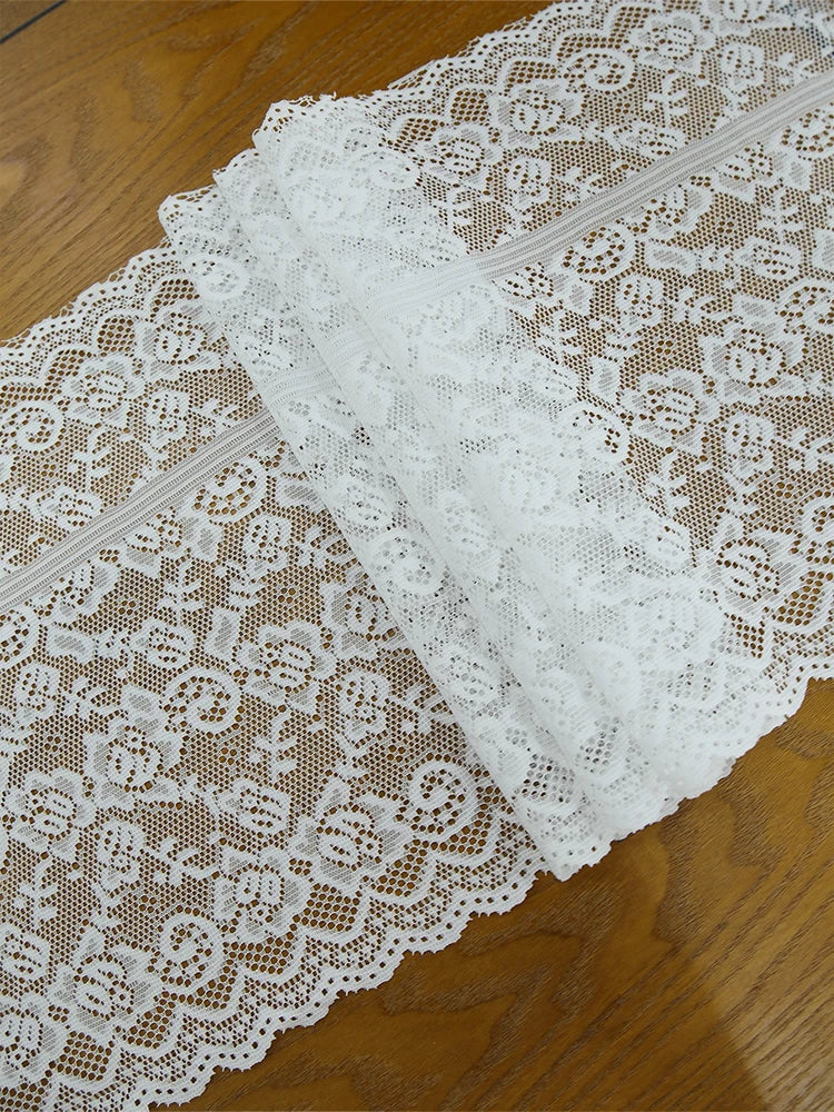 White Rose Lace Table Runner
