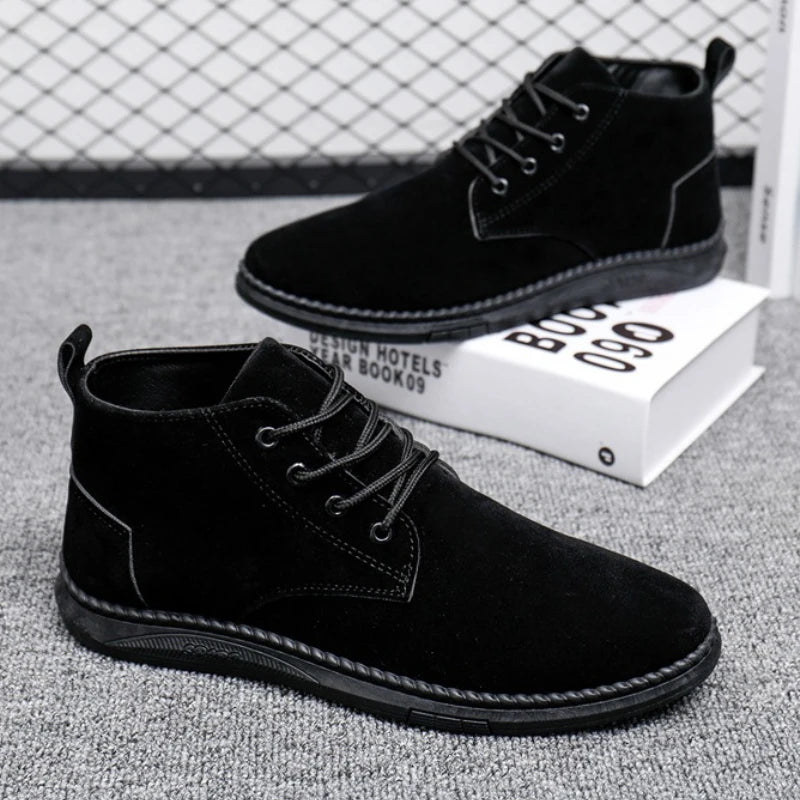 Men's Suede Lace-Up Chelsea Boots