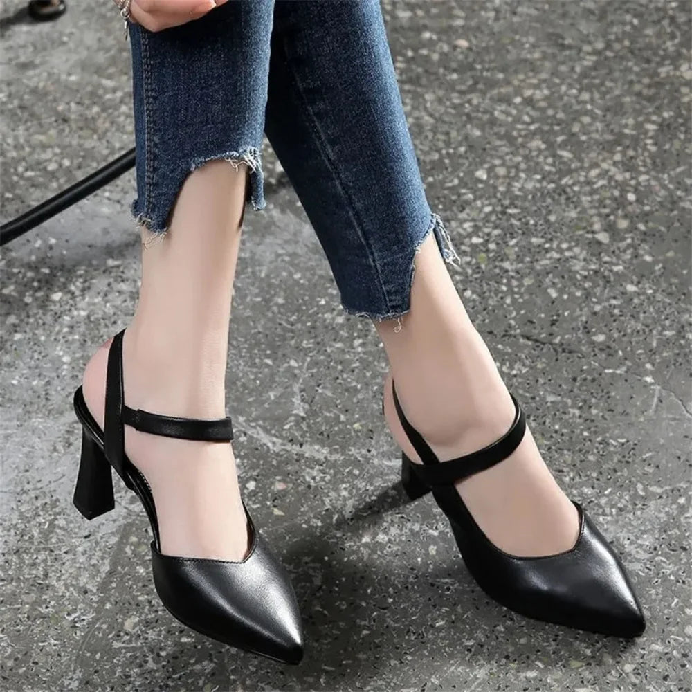 Women's Yellow 5cm Pointed-Toe Pumps
