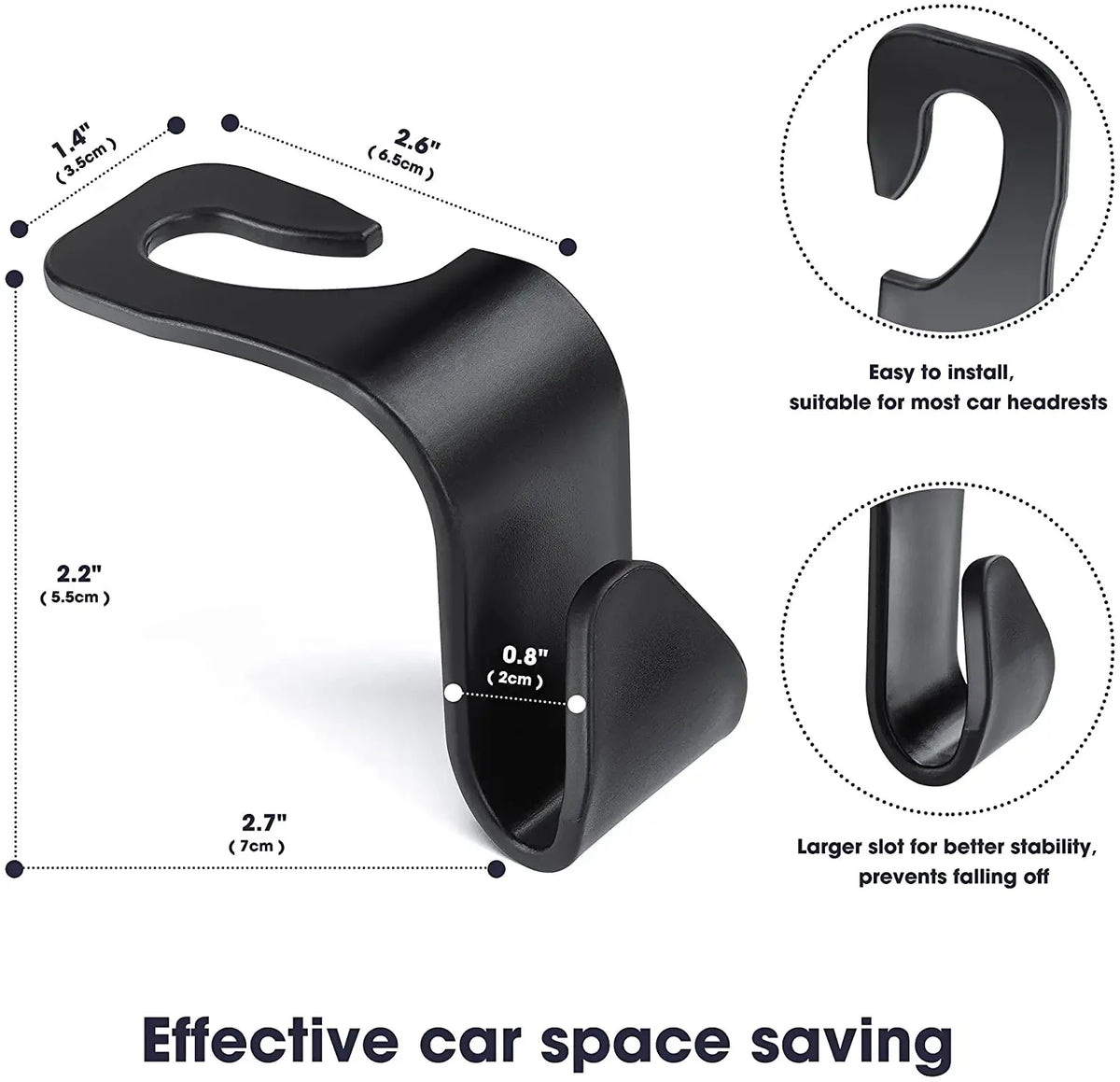 🚗 Car Seat Headrest Hooks (4PCS)
