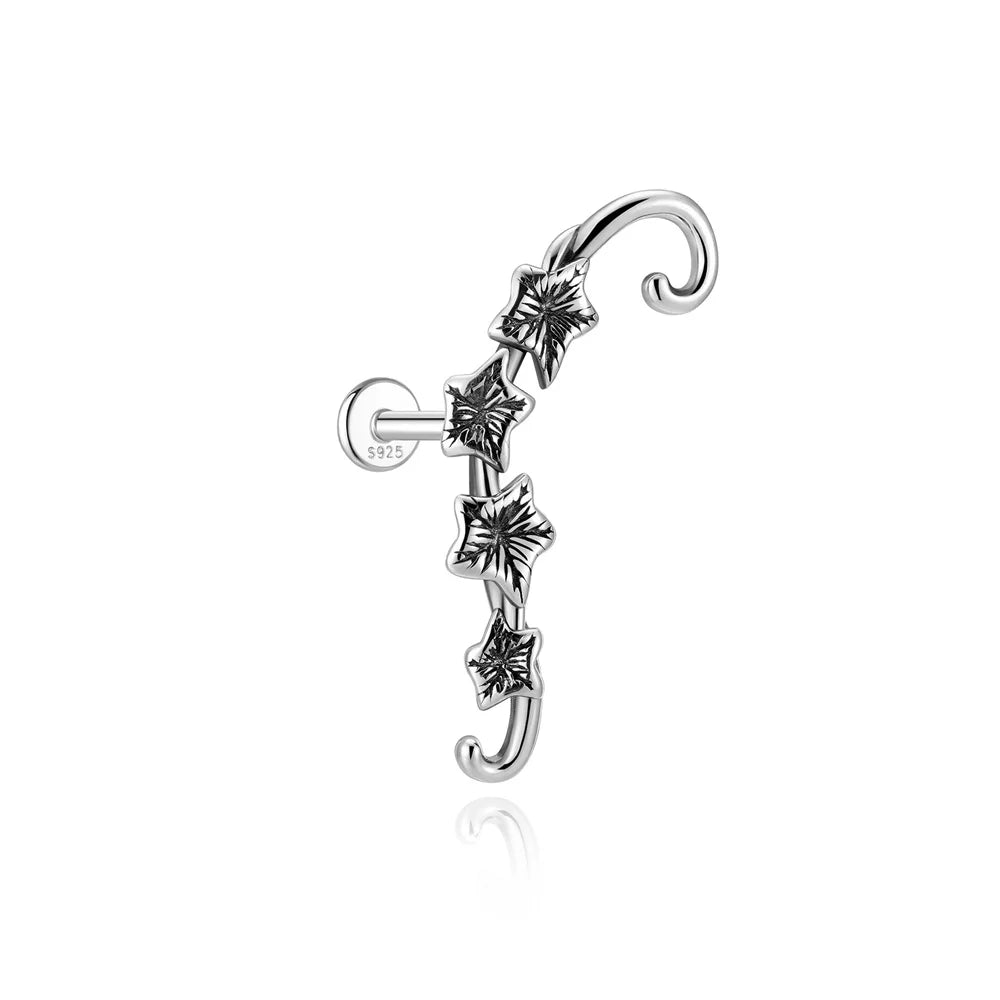 925 Silver Morning Glory Flat Back Stud