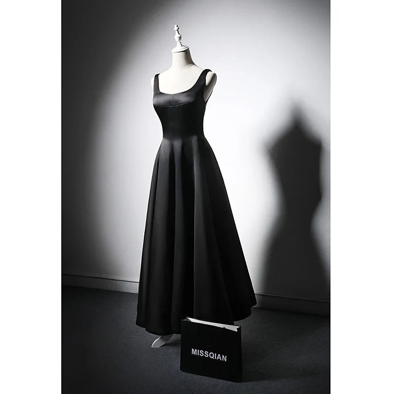 White Satin Vintage Evening Dress