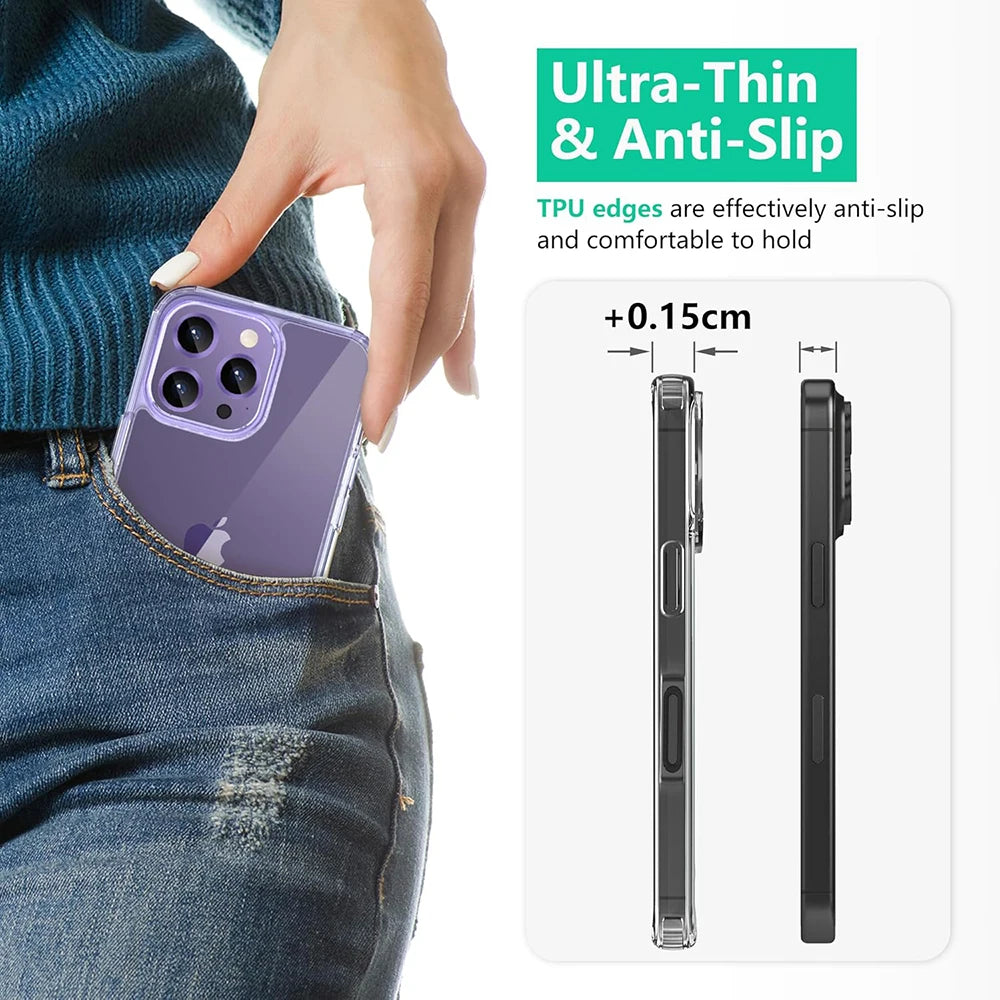 ✨ Crystal Clear Hybrid Shockproof Case