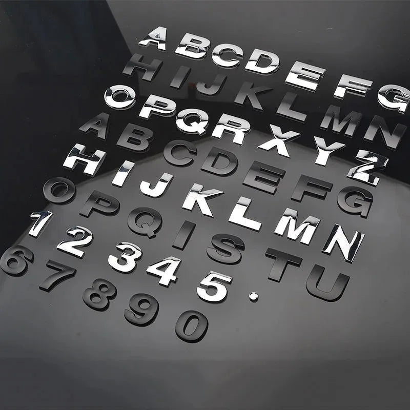 🔤 3D Metal Letter & Number Emblems