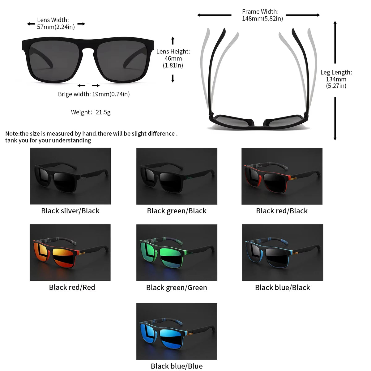 Polarized Retro Square Sunglasses Set