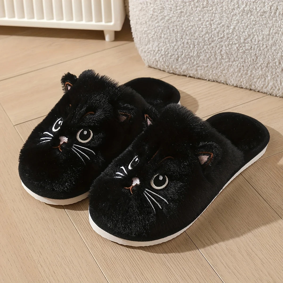 Women's Fuzzy Cat Slippers