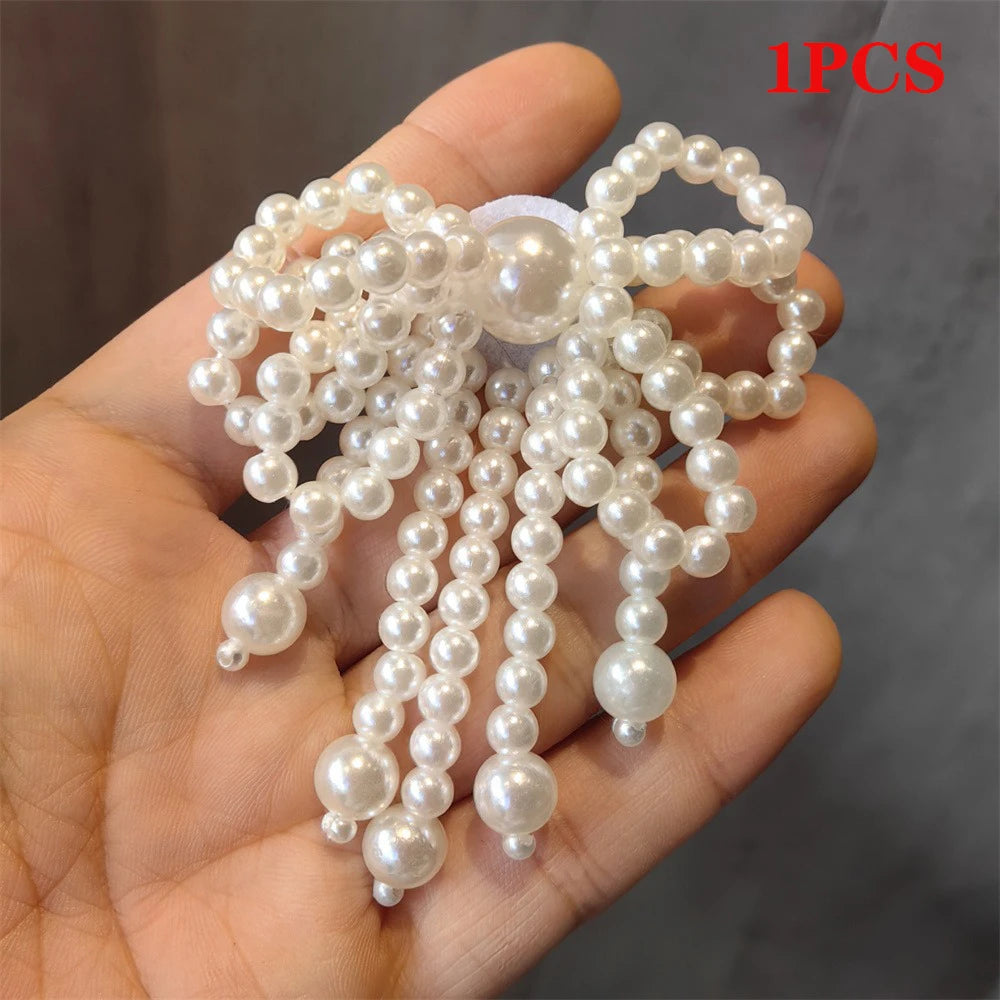 Pearl Bow Shoe Buckle Charms