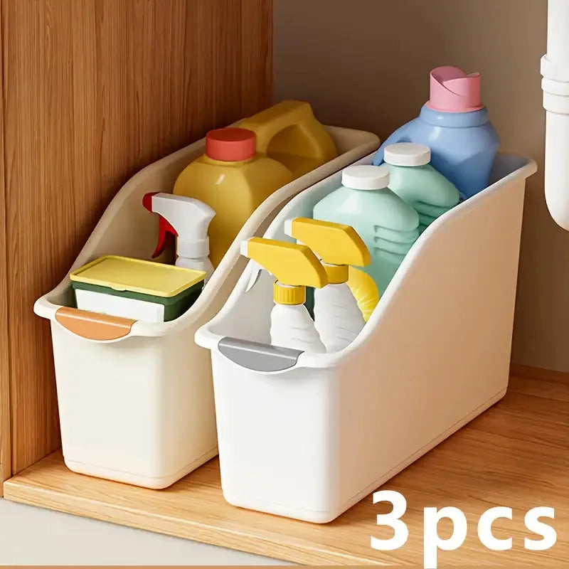Curved Stackable Storage Boxes – 3 Pcs