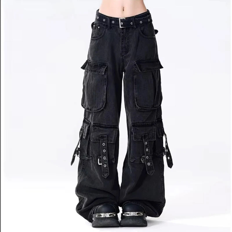 Black Baggy Cargo Jeans