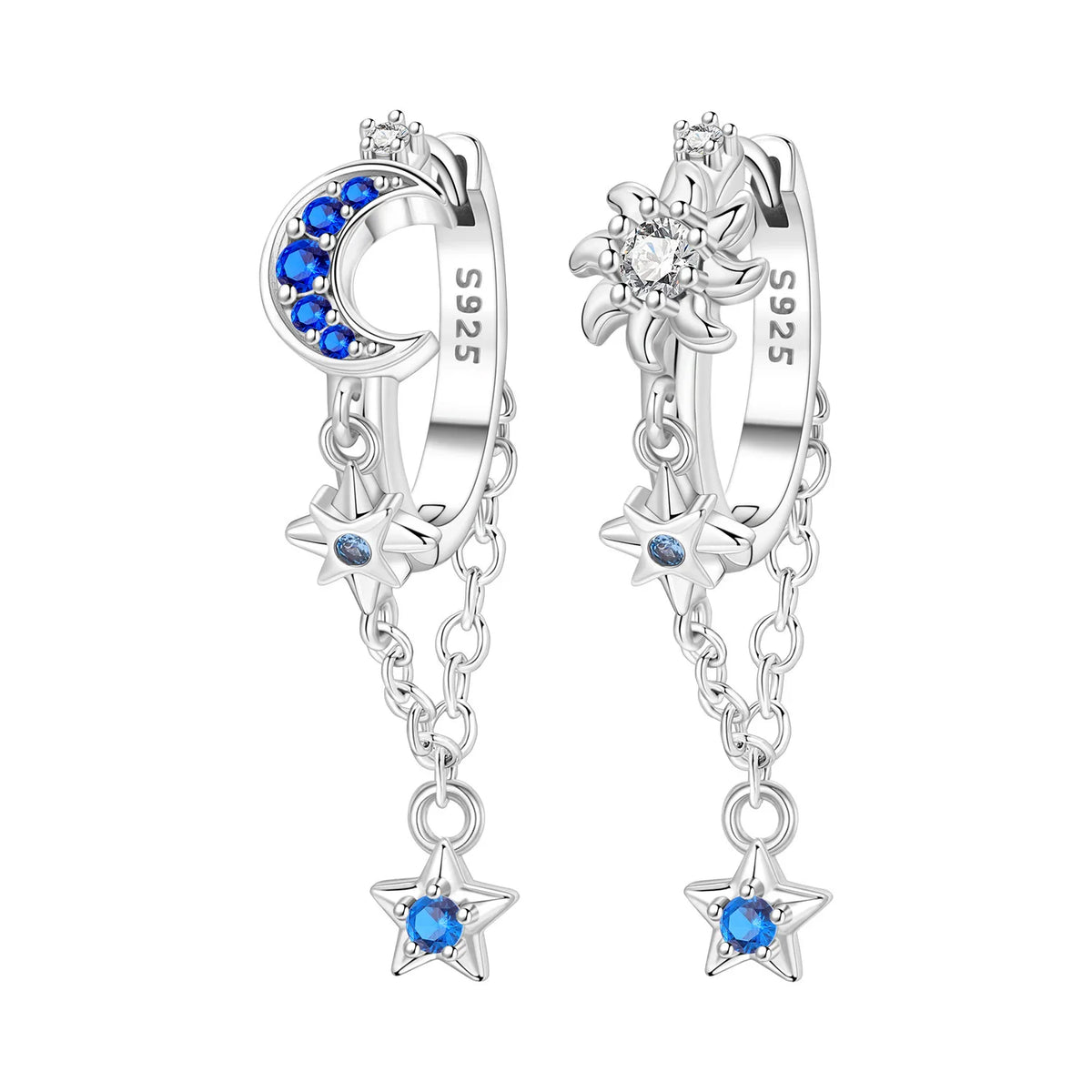 925 Silver Double-Layer Tassel Earrings