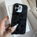 🌹 Black Rose Silhouette Case