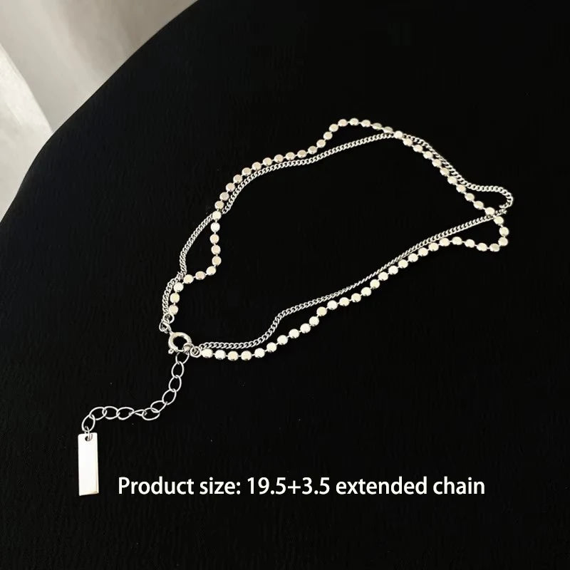 925 Silver Double-Layer Disc Anklet