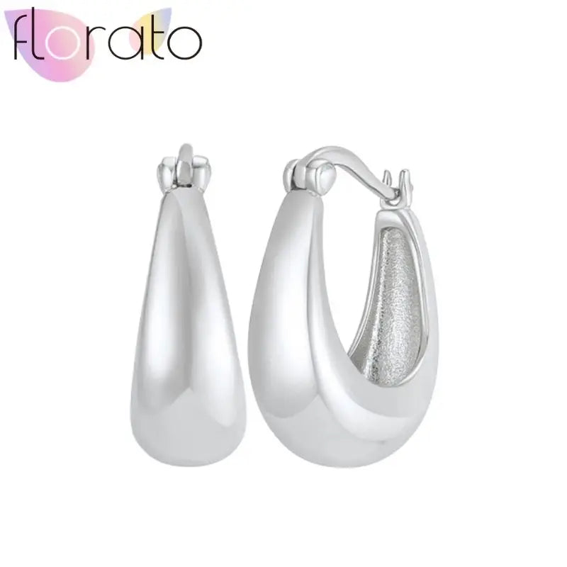 925 Silver Plain Circle Hoop Earrings