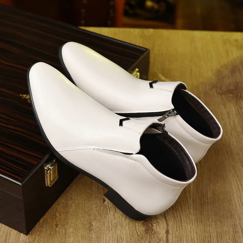 Men's Retro Zip Leather Boots