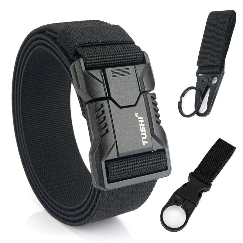 Tactical Elastic Belt with Quick Release Buckle