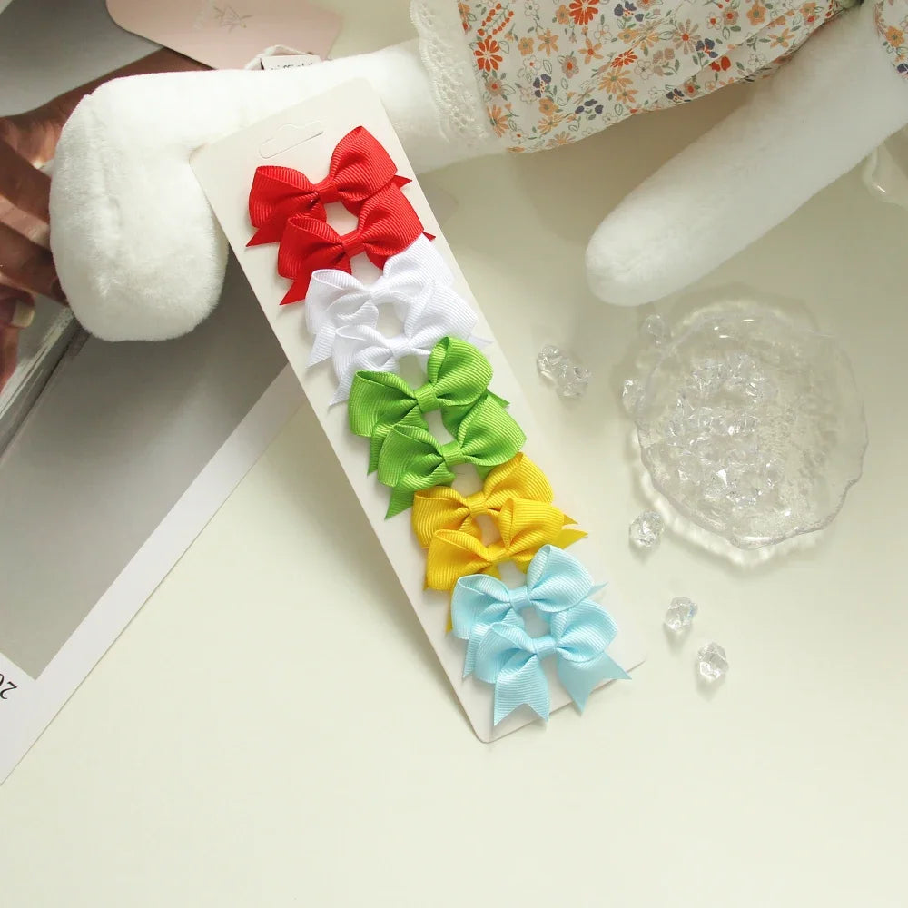 Girls Hair Bow Clips – 10 Pcs
