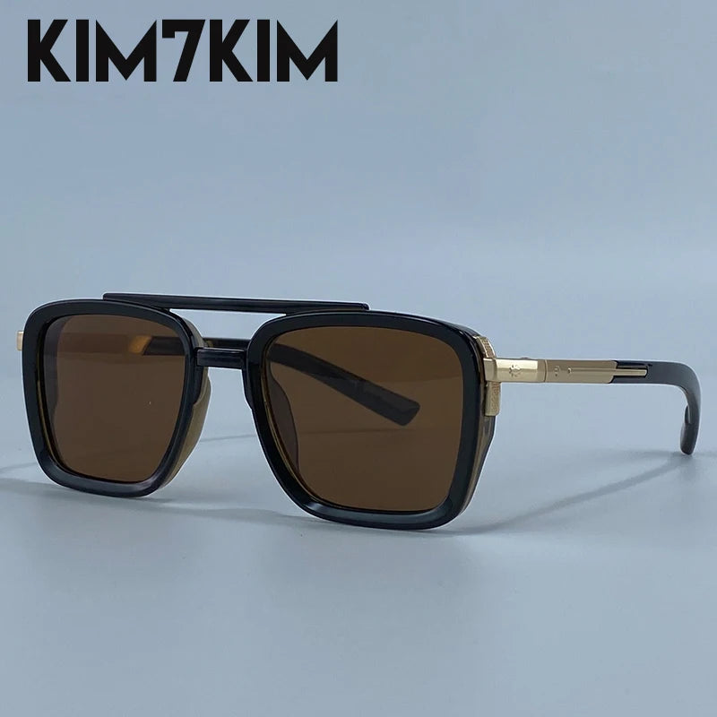 Men's Polarized Double Bridge Square Sunglasses