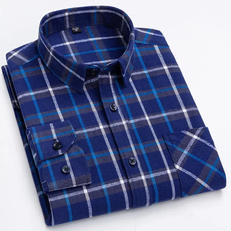 Men's Oversized Cotton Plaid Shirt