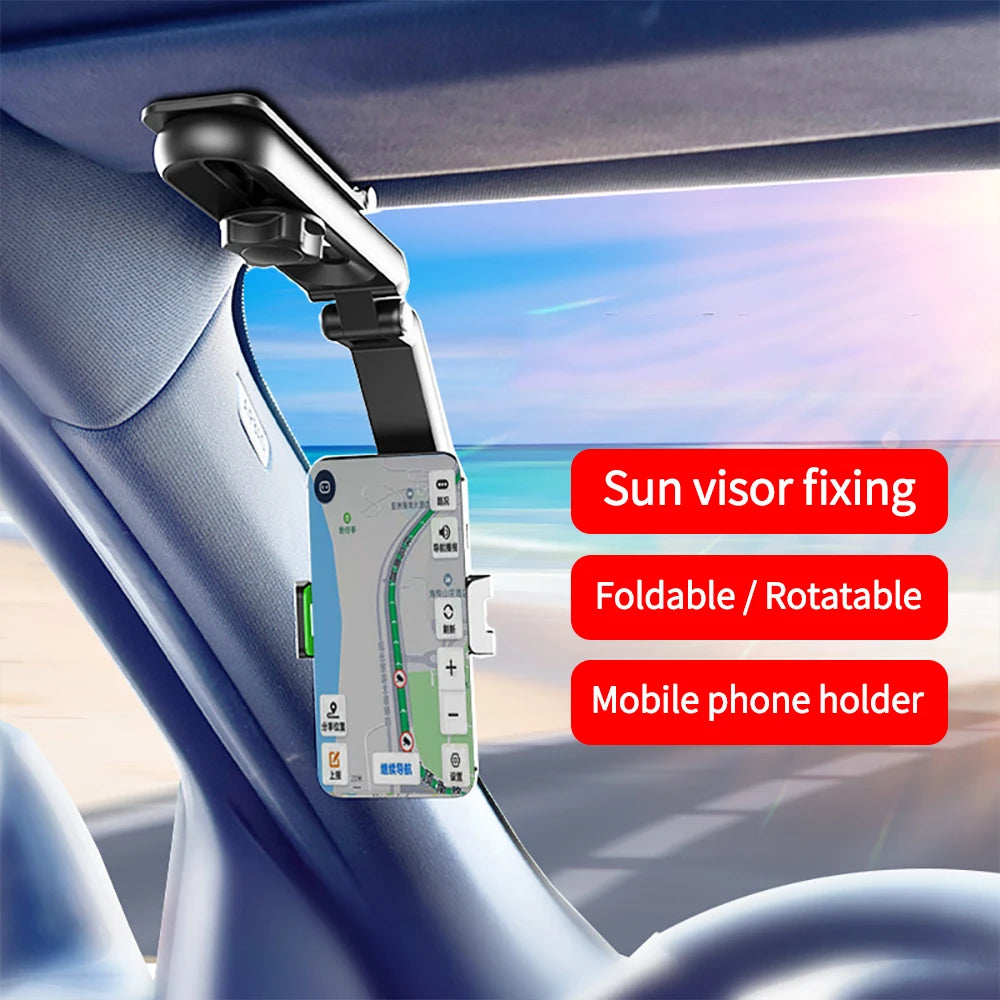 🚗 360° Sun Visor Phone Holder