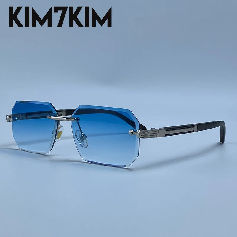 Men's Rimless Rectangle Sunglasses