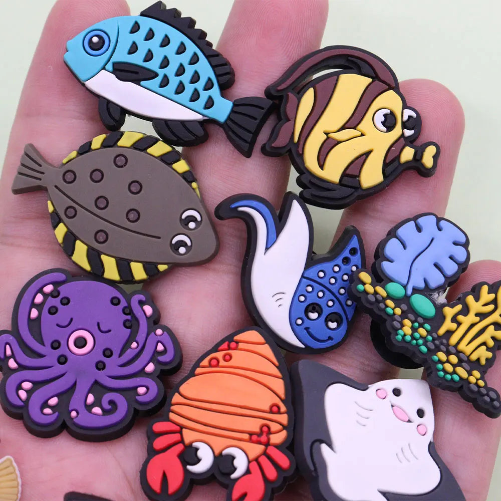 Tropical Fish & Shark Shoe Charms