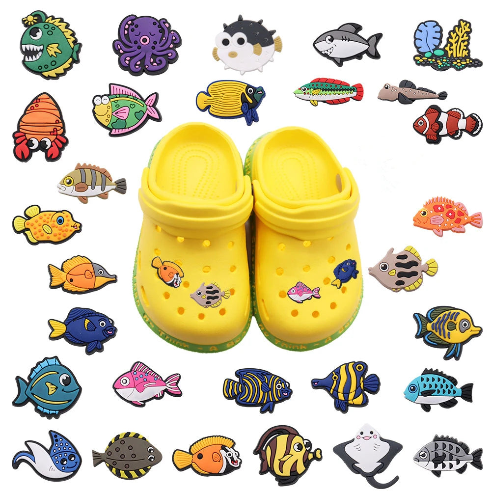 Tropical Fish & Shark Shoe Charms