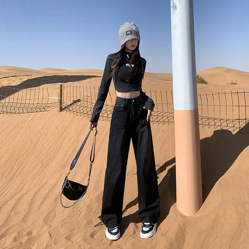 Petite High Waist Wide-Leg Jeans