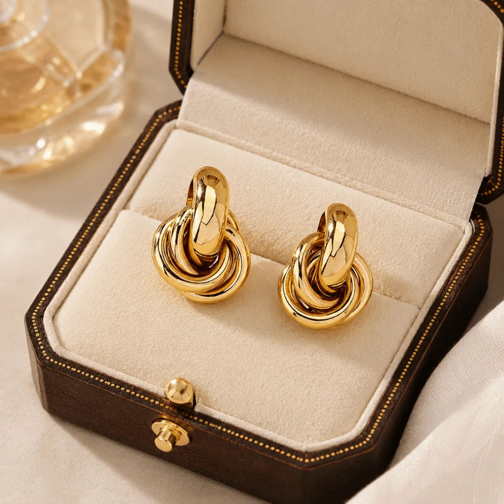 Chunky Twist Knot Drop Earrings