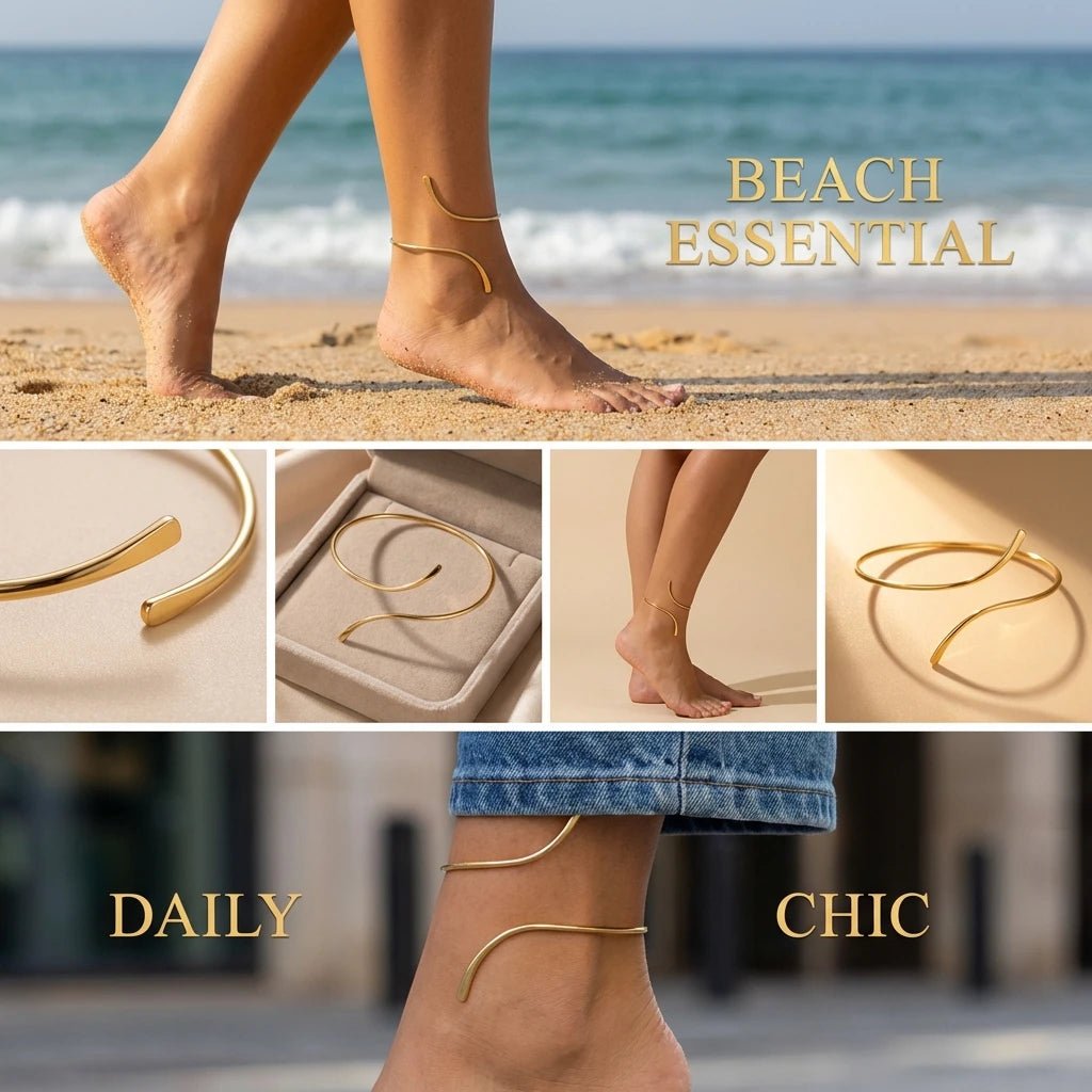 Minimalist Curved Bar Anklet