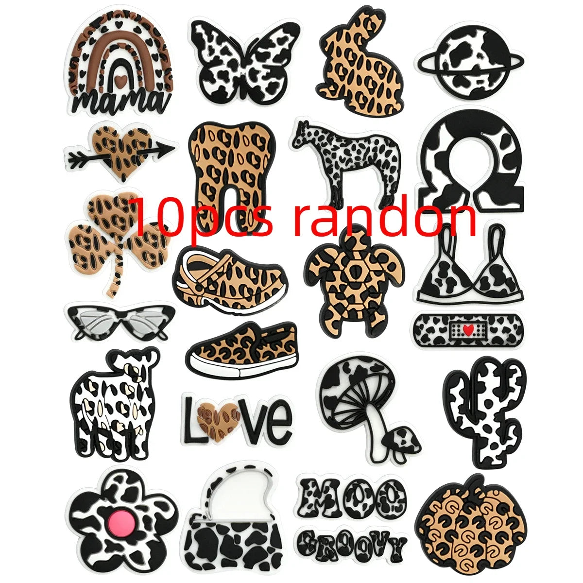 Leopard Print Shoe Buckle Charms