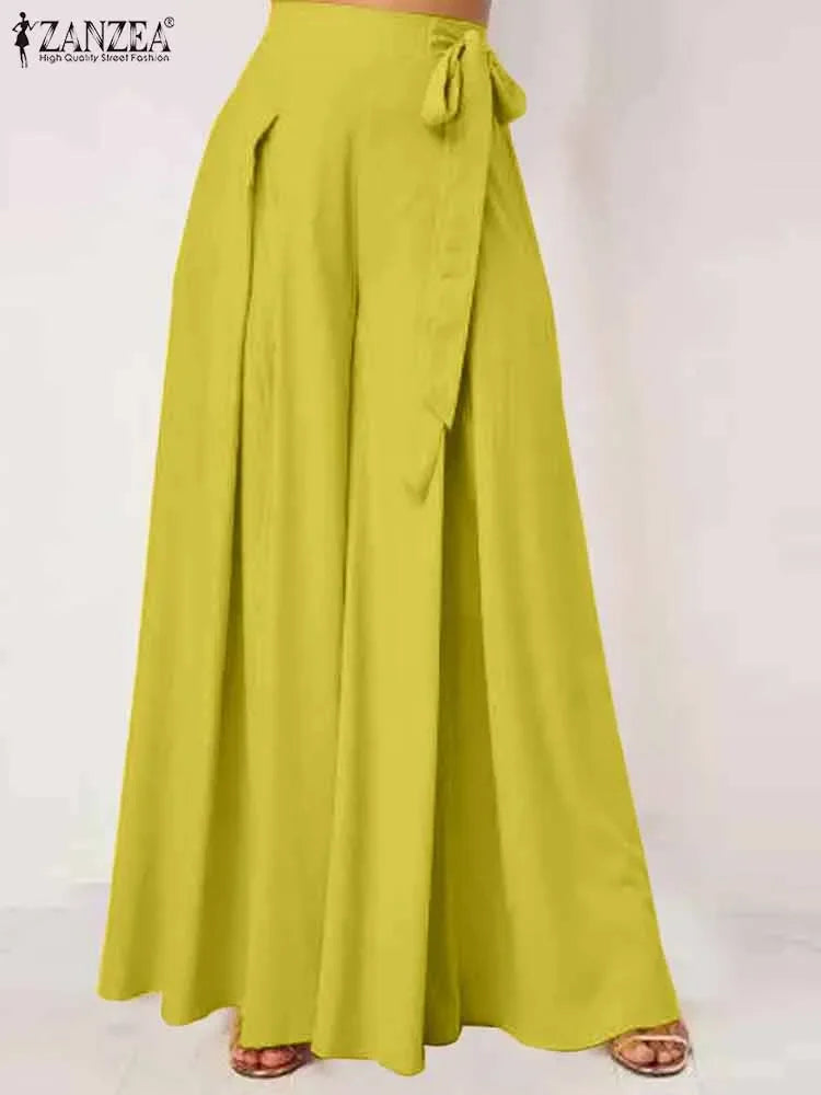 Pleated High Waist Flare Pants